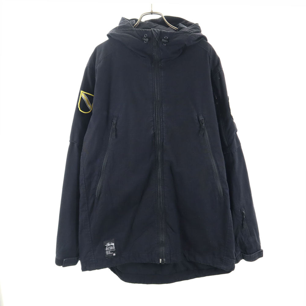 STUSSY ステューシー レディーアンドフォワード コラボ Buffalo Soldiers シリーズ パーカー L ブラック ｘ READY AND FORWARD ジャケット メンズ