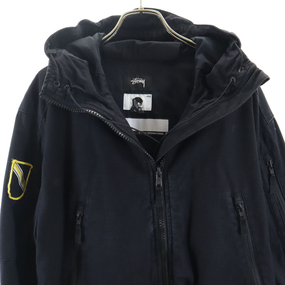 STUSSY ステューシー レディーアンドフォワード コラボ Buffalo Soldiers シリーズ パーカー L ブラック ｘ READY AND FORWARD ジャケット メンズ
