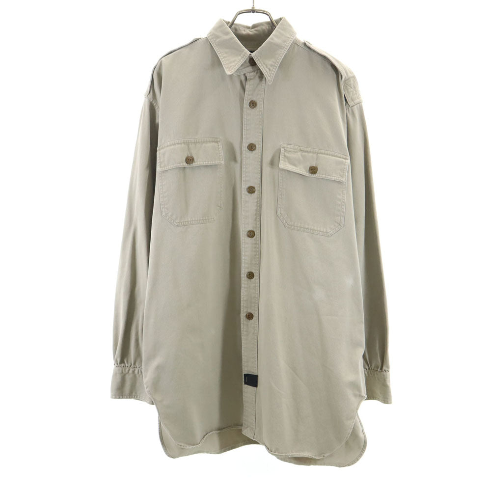 RRL ダブルアールエル 90s 赤3星 初期タグ オールド 長袖 ワークシャツ M グレージュ RALPH LAUREN メンズ