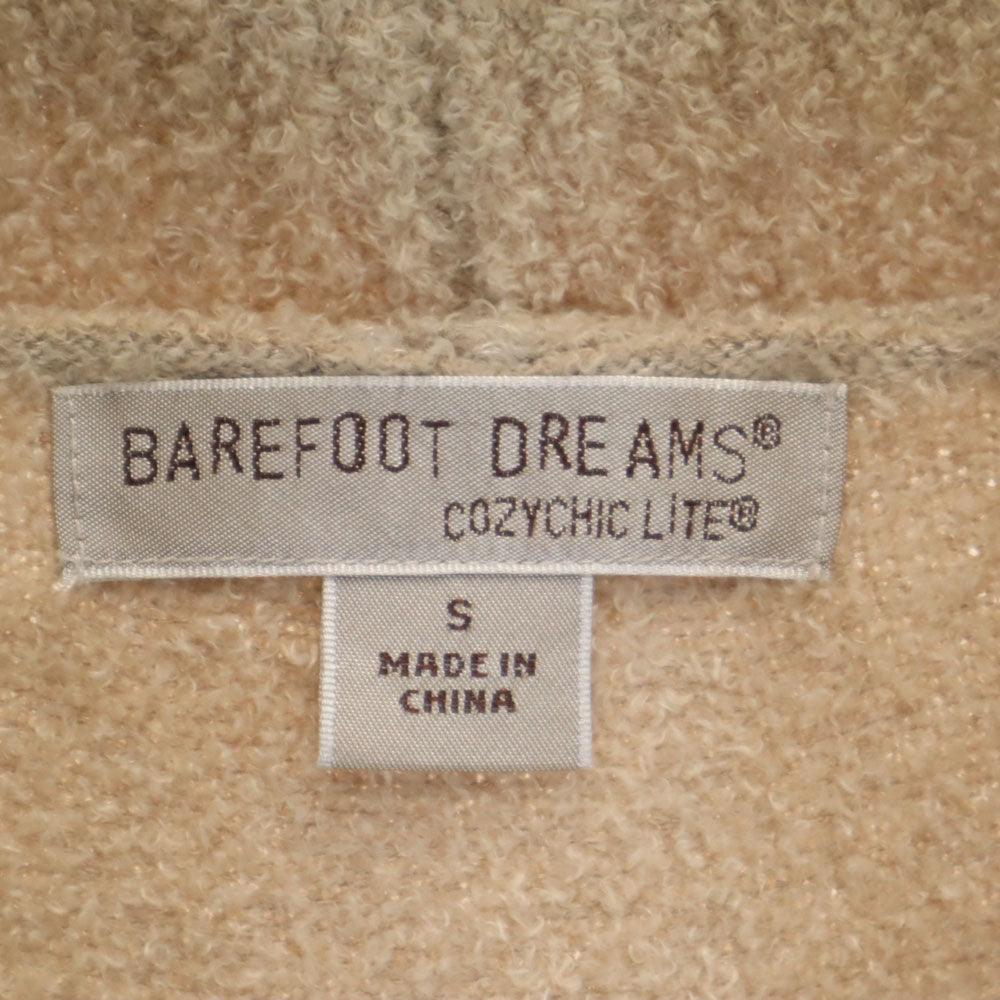 BAREFOOT DREAMS ベアフットドリームス 長袖 ショールカラー カーディガン S ベージュ ルームウェア フワモコ レディース