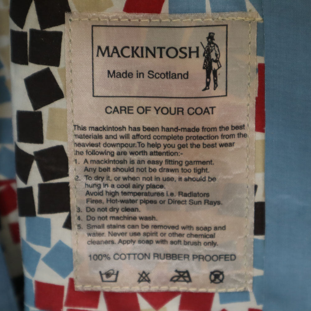 Mackintosh マッキントッシュ スコットランド製 コットンラバープルーフ レインコート 34 ブルー系 レディース