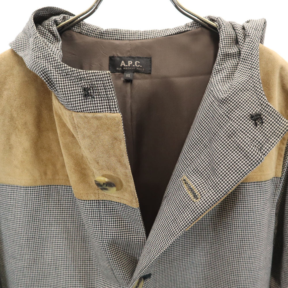 A.P.C. アーペーセー スエード切替 コート XS ブラック系 メンズ