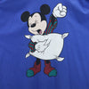 ディズニーデザインズ 90s USA製 オールド ミッキーマウス 半袖 Tシャツ ワンピース ONESIZE ブルー Disney DESIGNS ビッグサイズ Mickey レディース