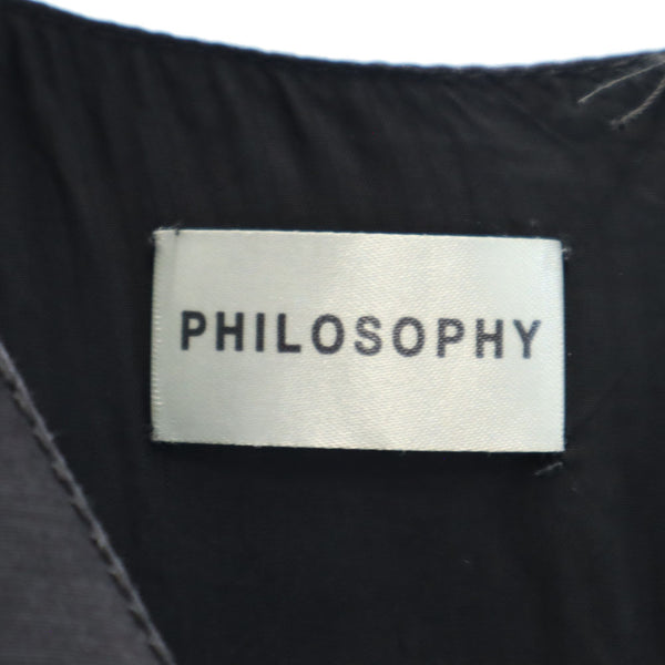 フィロソフィー ハンガリー製 ノースリーブ ワンピース 40 ブラック PHILOSOPHY レディース