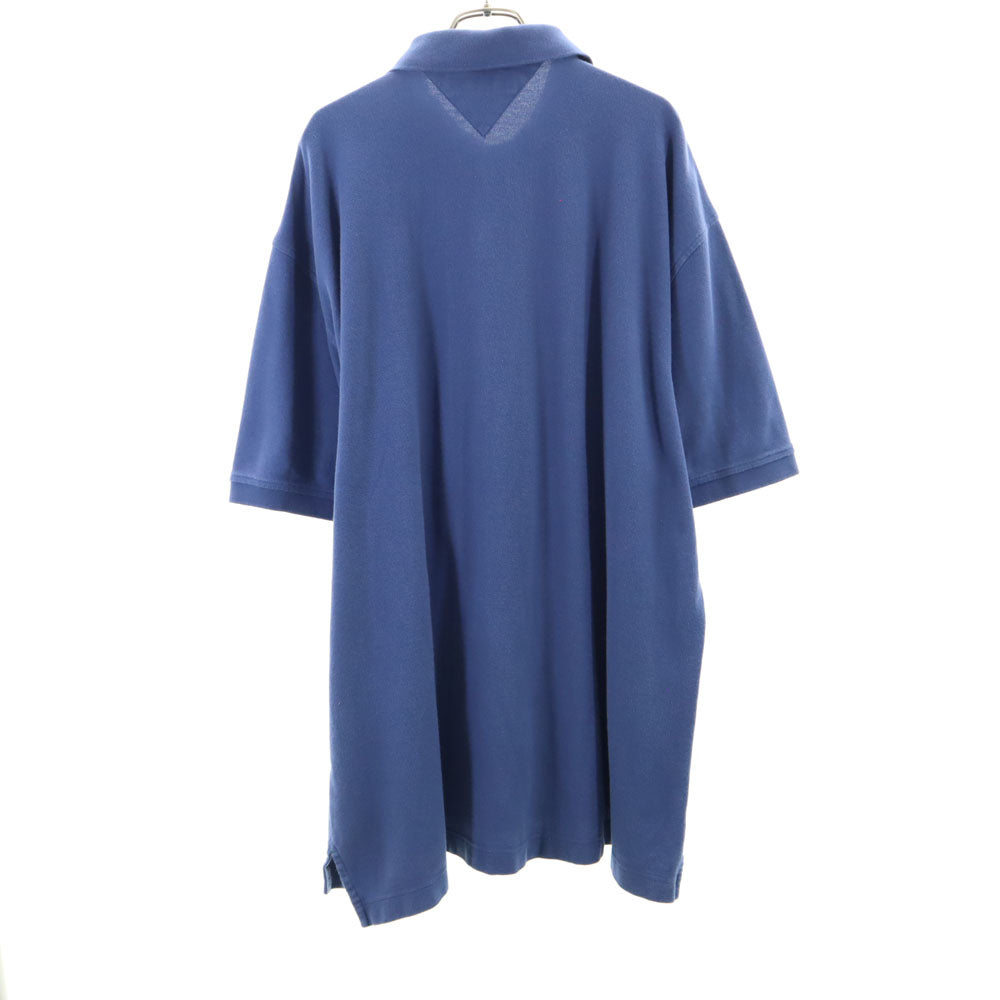 トミーヒルフィガー 半袖 ポロシャツ XXL ネイビー系 TOMMY HILFIGER ビッグサイズ 鹿の子 メンズ