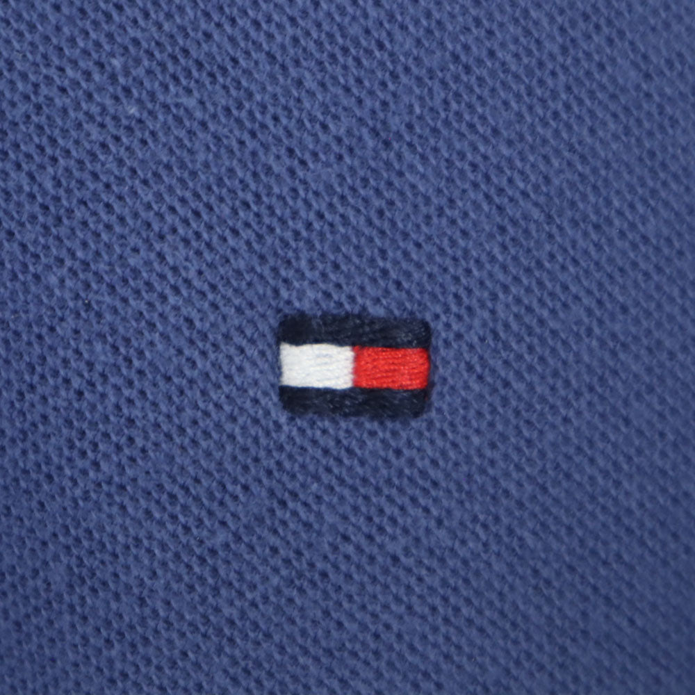 トミーヒルフィガー 半袖 ポロシャツ XXL ネイビー系 TOMMY HILFIGER ビッグサイズ 鹿の子 メンズ