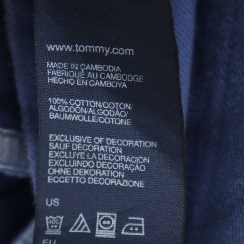 トミーヒルフィガー 半袖 ポロシャツ XXL ネイビー系 TOMMY HILFIGER ビッグサイズ 鹿の子 メンズ