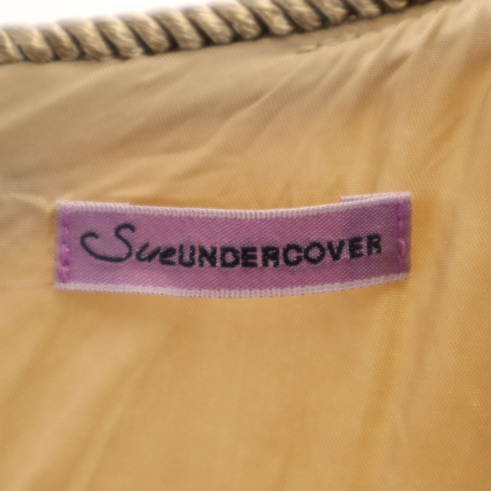 スーアンダーカバー 日本製 ウールブレンド ノースリーブ Vネック ミニワンピース 2 ベージュ SueUNDERCOVER レディース