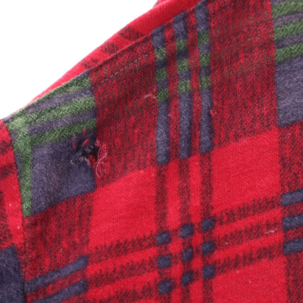 Mc Knight 60s 70s ヴィンテージ チェック柄 フランネル ガウンコート XL レッド メンズ