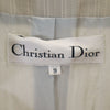 クリスチャンディオール 90s オールド ストライプ柄 長袖 フルジップ ワンピース 9 グレー Christian Dior レディース