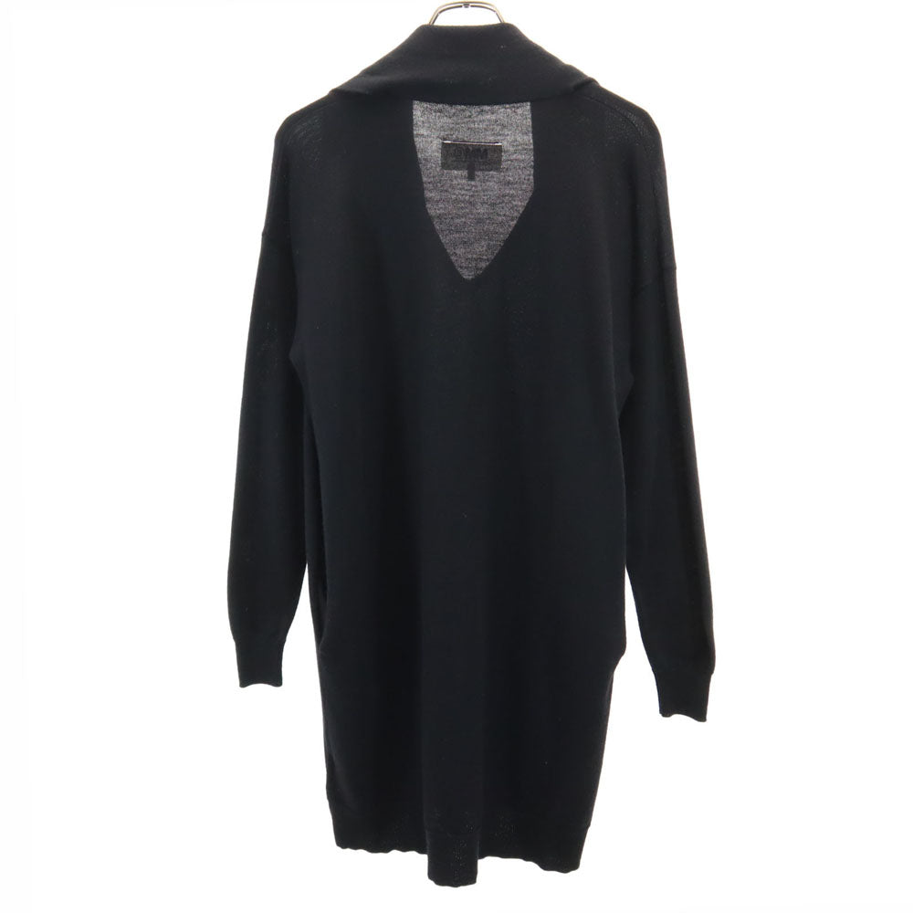 エムエムシックス メゾンマルタンマルジェラ 長袖 Vネック ニット ワンピース S ブラック レディース