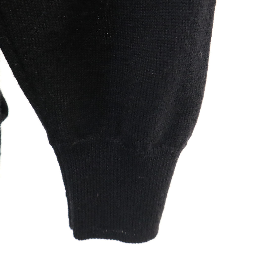 エムエムシックス メゾンマルタンマルジェラ 長袖 Vネック ニット ワンピース S ブラック レディース