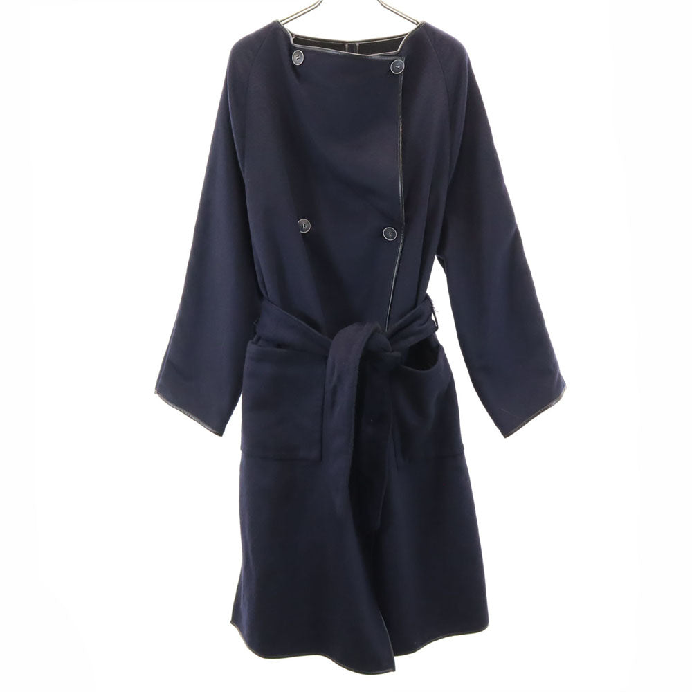 スリウム 長袖 気持ちを込めたリバーシブル ウールコート 38 ネイビー系 THURIUM レディース