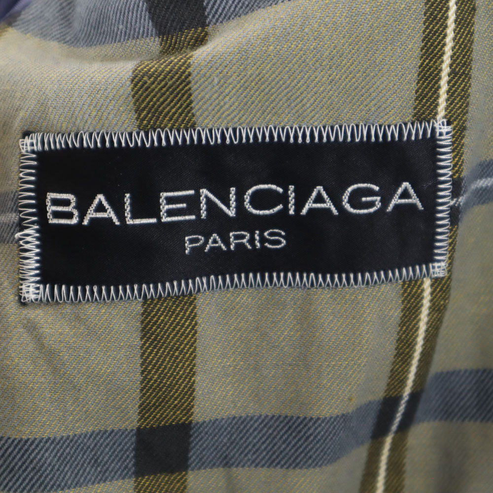 BALENCIAGA バレンシアガ 80s 90s オールド 日本規格 ステンカラーコート A4 ネイビー ライナー付き メンズ
