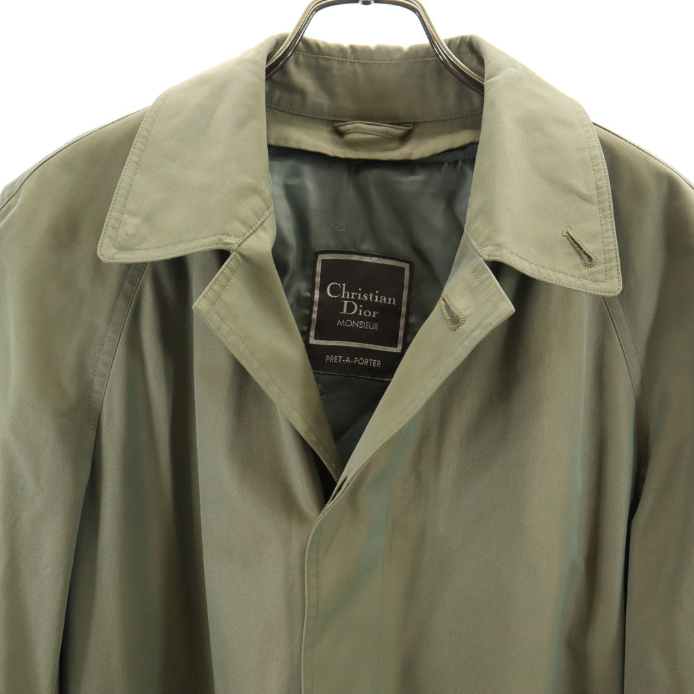 Christian Dior MONSIEUR クリスチャンディオール ムッシュ 90s オールド ステンカラーコート M オリーブ系 ライナー付き メンズ