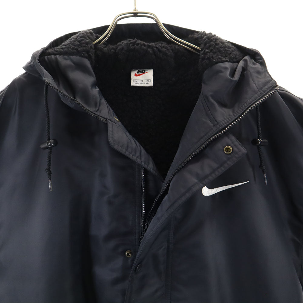 NIKE ナイキ 90s 00s 白タグ オールド バックロゴ 中綿コート XL ブラック 裏ボア メンズ