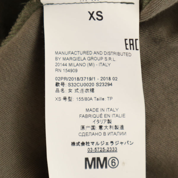 エムエムシックス イタリア製 長袖 デザイン ワンピース XS グリーン系 MM6 Maison Margiela レディース