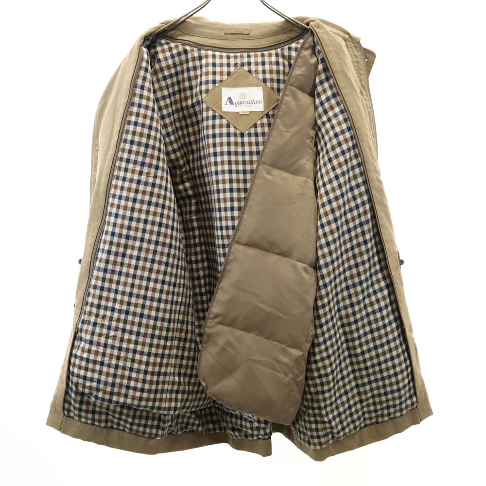 Aquascutum アクアスキュータム 長袖 ステンカラーコート L ベージュ系 ライナー付き メンズ