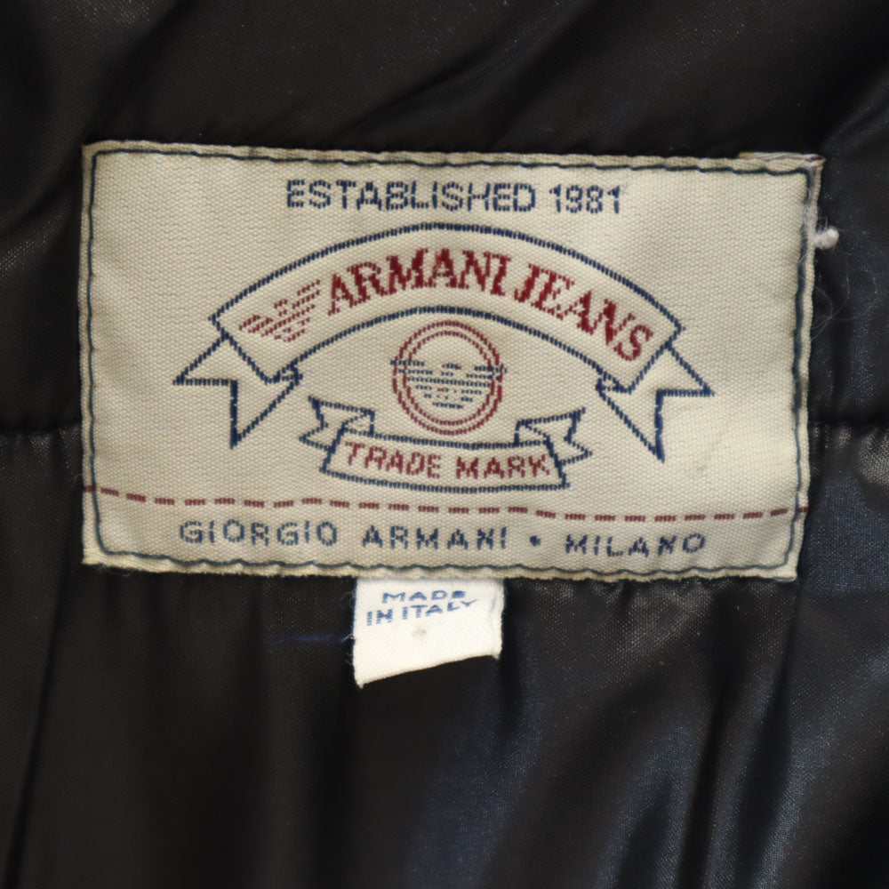 ARMANI JEANS アルマーニジーンズ 90s イタリア製 オールド 長袖 キルティングコート I 40 ブラック系 レディース