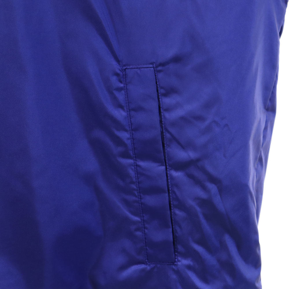 adidas アディダス 80s デサント 日本製 ヴィンテージ トレフォイルロゴプリント ベンチコート L ブルー 裏ボア メンズ