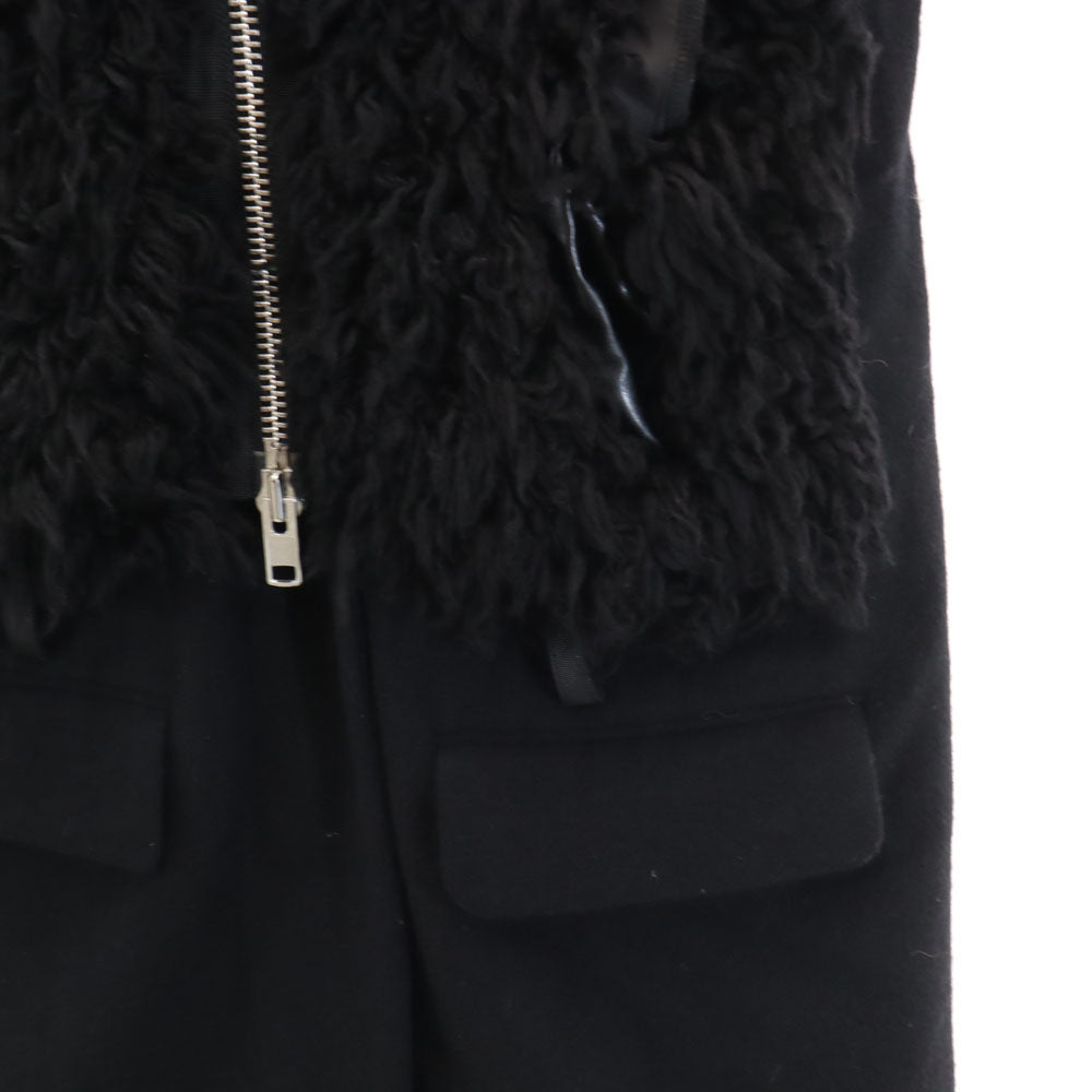 Sacai サカイ 日本製 メルトン コート 2 ブラック レディース