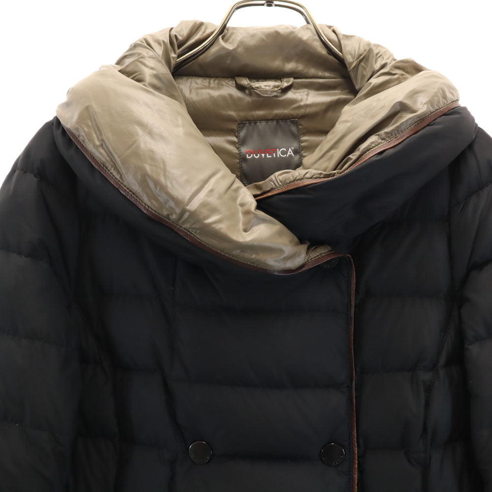DUVETICA デュベティカ ブルガリア製 ダブルブレスト ダウンコート 42 チャコールブラック レディース