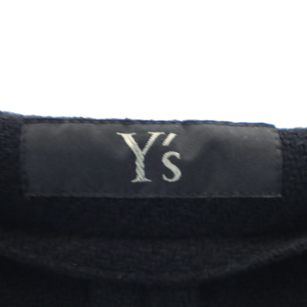 Y's ワイズ ウール 長袖 フリンジ ポンチョ 1 ブラック コート レディース