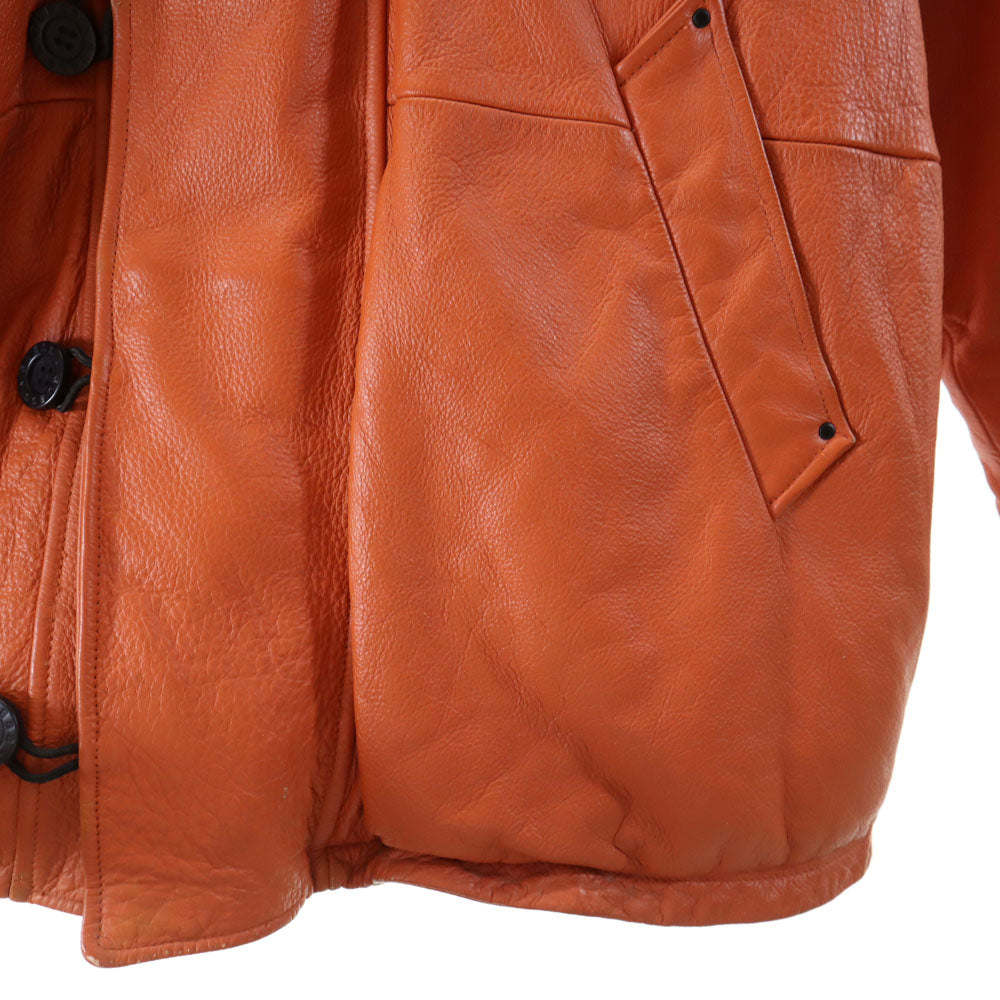 Guess ゲス オールド レザー 中綿コート XL オレンジ メンズ