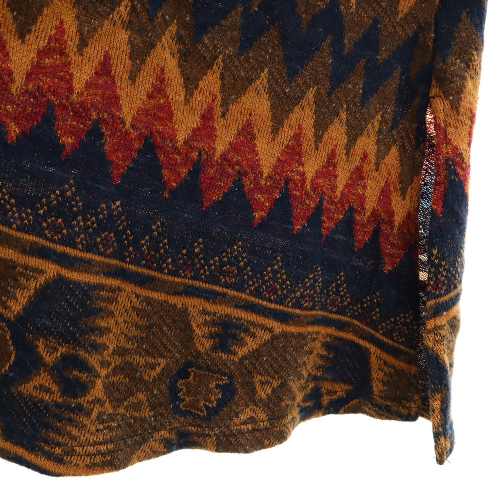 KAPITAL キャピタル 日本製 総柄 5分袖 ニット ロングワンピース XS レディース