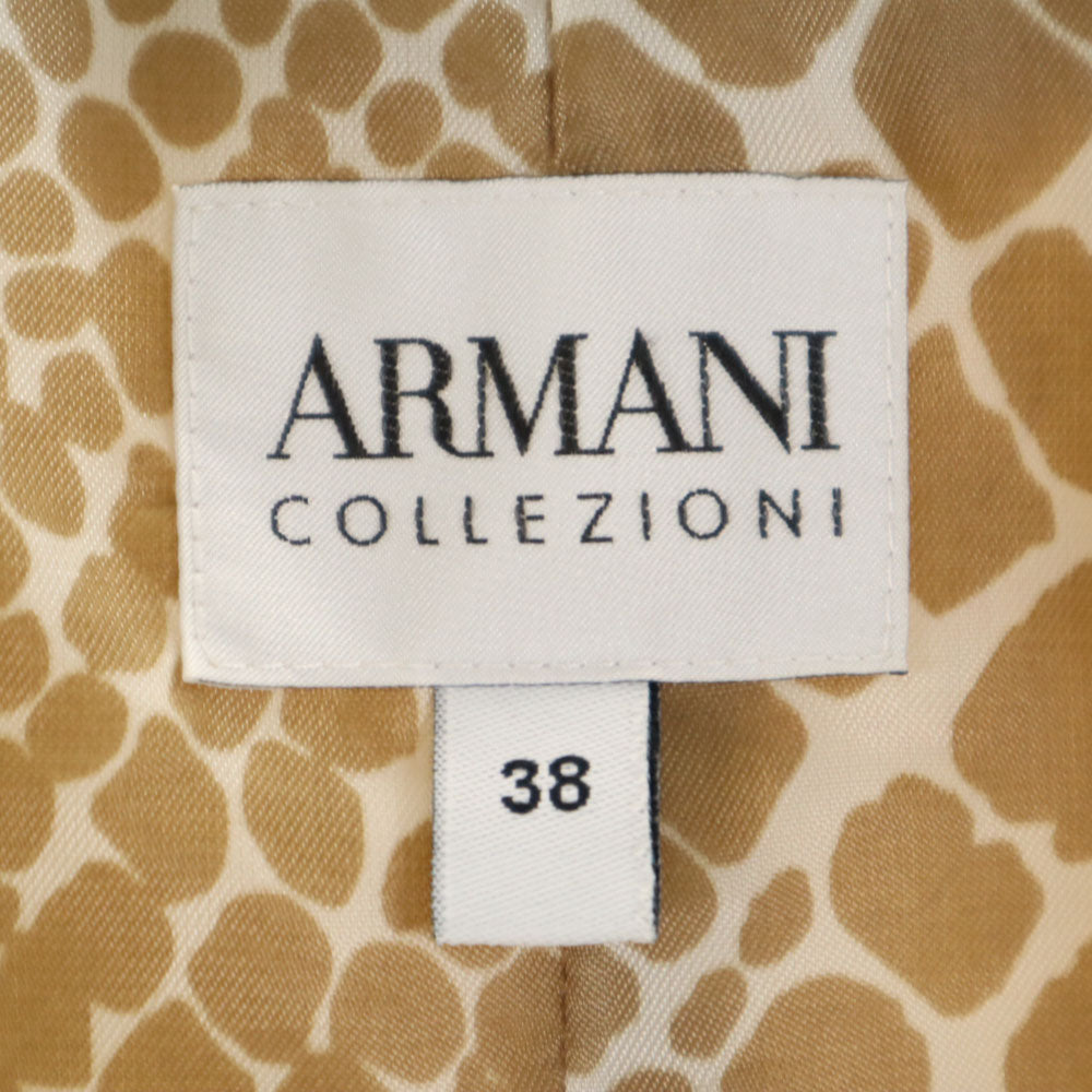 アルマーニ ジラフ柄 ステンカラーコート 38 ベージュ系 ARMANI COLLEZIONI ジャケット レディース