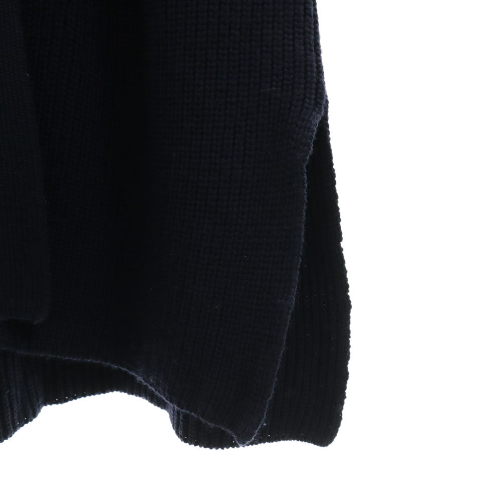 BATONER バトナー 日本製 ウール 長袖 ロング ニットカーディガン 1 ネイビー レディース