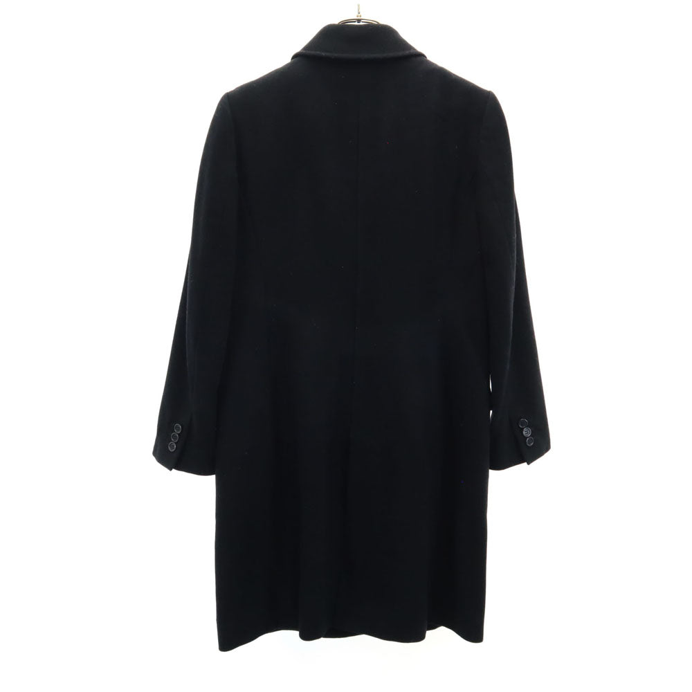 Paul Smith BLACK ポールスミス ブラック フラノウール ステンカラーコート 40 ブラック 中綿ライナー付き レディース