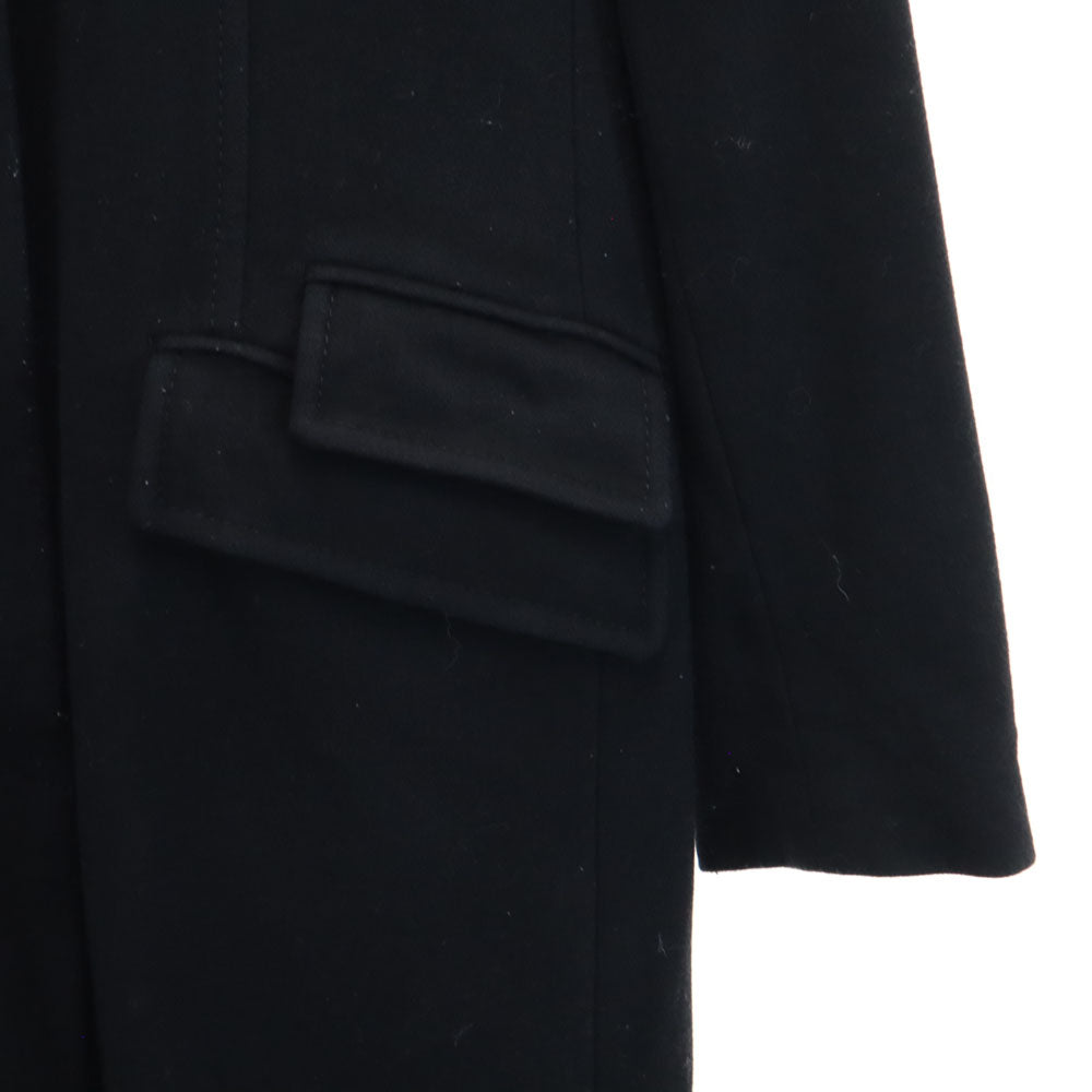 Paul Smith BLACK ポールスミス ブラック フラノウール ステンカラーコート 40 ブラック 中綿ライナー付き レディース