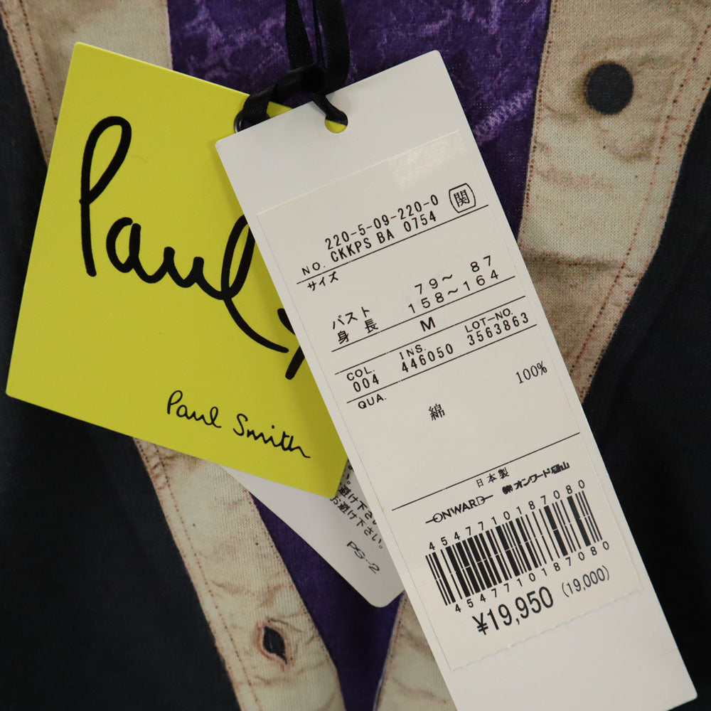 未使用 Paul+ Paul Smith ポールプラス ポールスミス 日本製 長袖 カットソー M チャコールグレー ロンT レディース