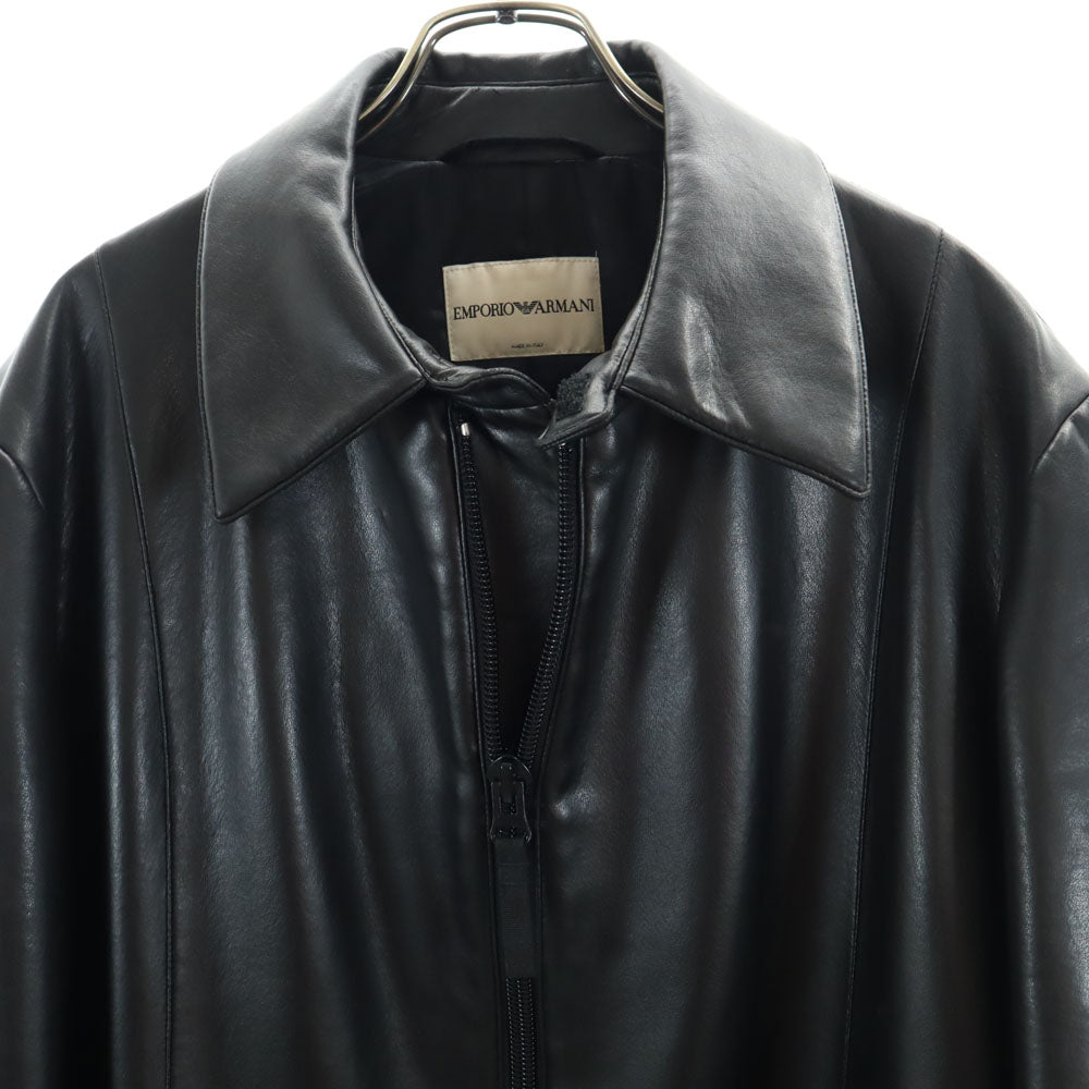 Emporio Armani エンポリオアルマーニ イタリア製 レザーコート ブラック メンズ