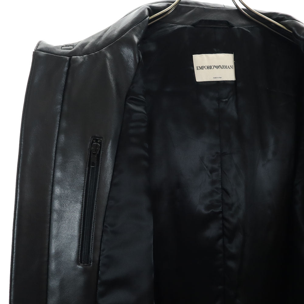 Emporio Armani エンポリオアルマーニ イタリア製 レザーコート ブラック メンズ