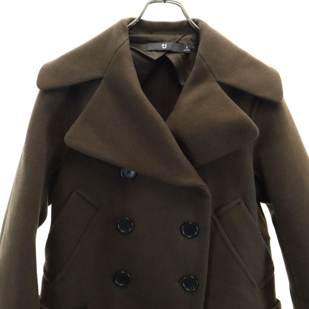 UNIQLO +J ユニクロ プラスジェイ メルトン チェスターコート S カーキブラウン系 レディース