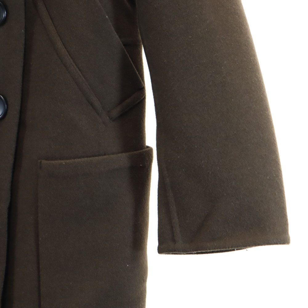 ユニクロ プラスジェイ メルトン チェスターコート S カーキブラウン系