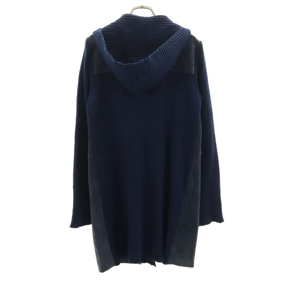 ブロンソン 80s 90s オールド 長袖 スエードレザージャケット L ネイビー系 ニット切替 レディース