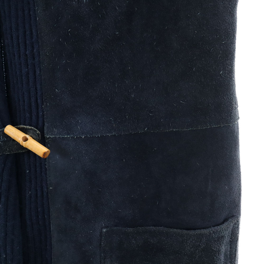 ブロンソン 80s 90s オールド 長袖 スエードレザージャケット L ネイビー系 ニット切替 レディース