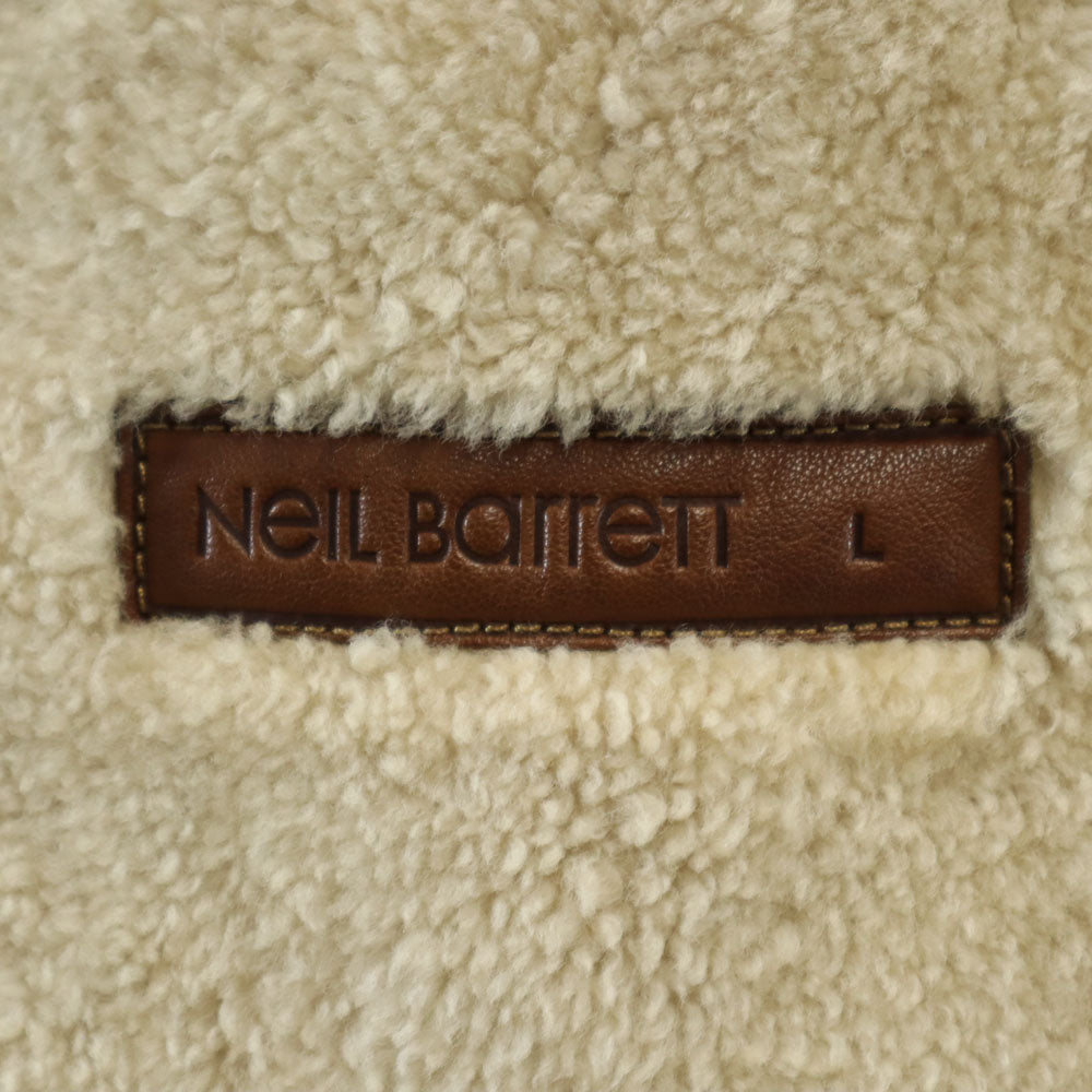 NEIL BARRETT ニールバレット ルーマニア製 レザーコート L ベージュ レディース