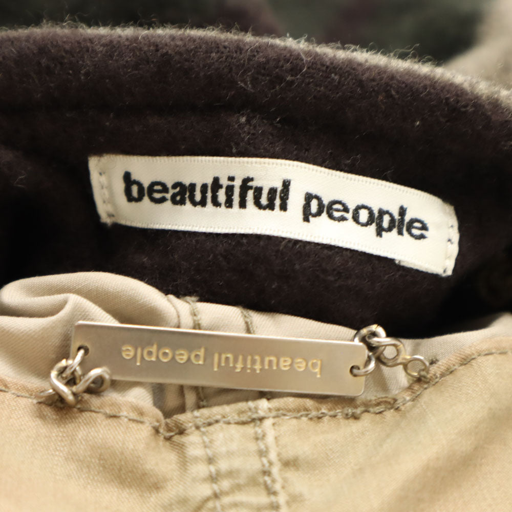 beautiful people ビューティフルピープル 日本製 3WAY 長袖ライナー付き モッズコート 36 ベージュ レディース