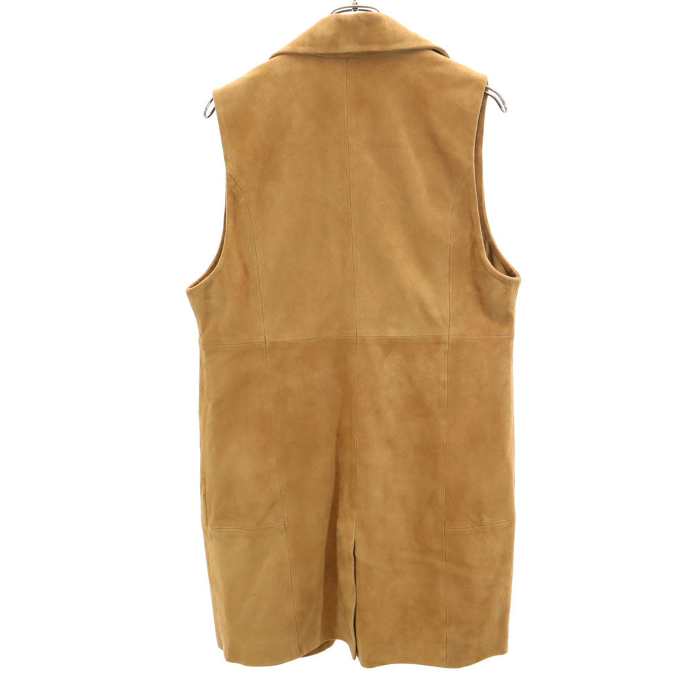 DOMA ドマ ゴートスキン ロング レザー ベスト XS ベージュ系 レディース