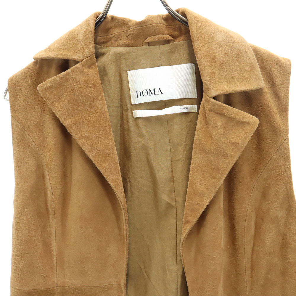 DOMA ドマ ゴートスキン ロング レザー ベスト XS ベージュ系 レディース