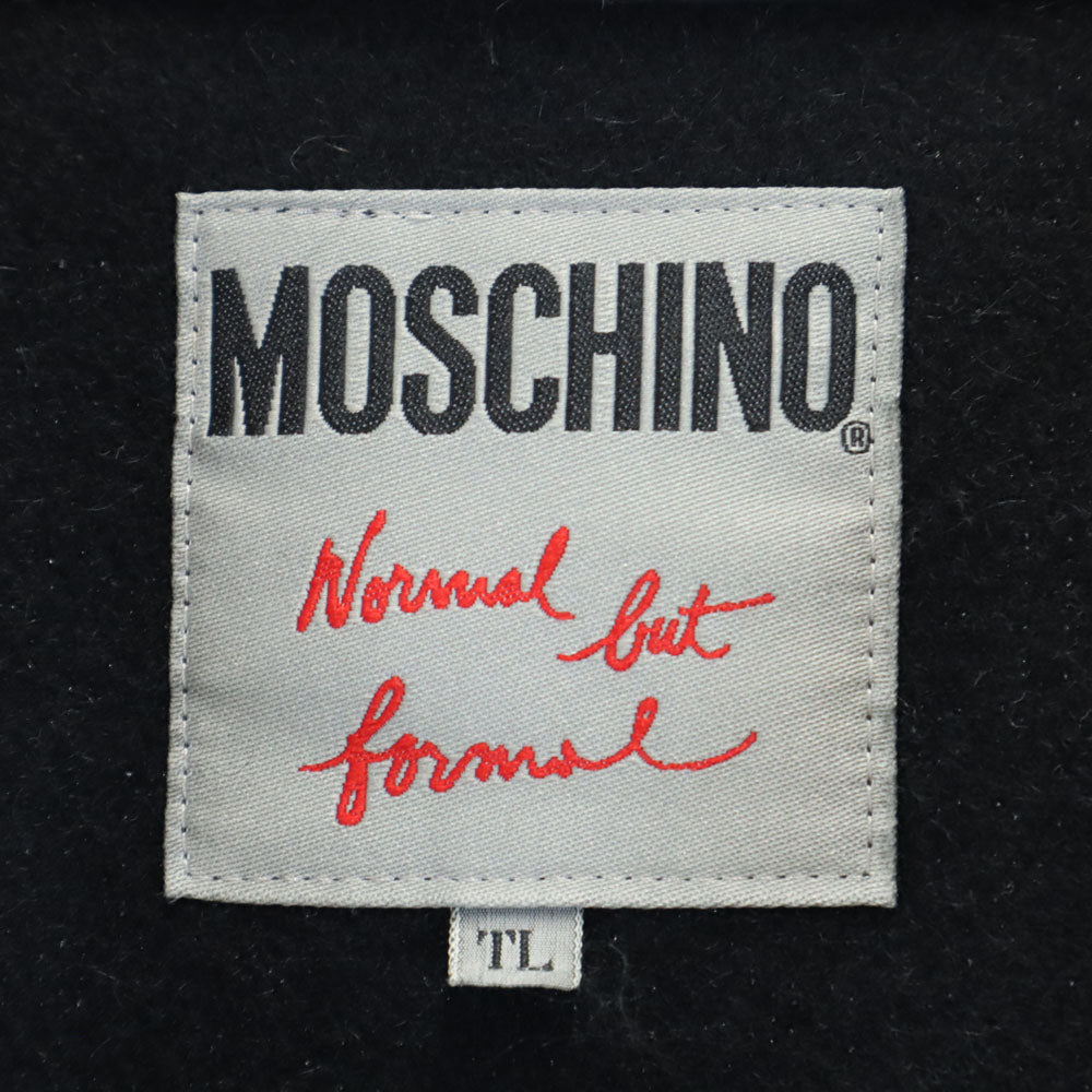 MOSCHINO モスキーノ 日本製 ウールブレンド ロングコート TL ブラック メンズ