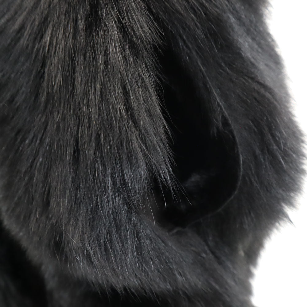 ドローム イタリア製 フェイクファー コート XS ブラック レディース