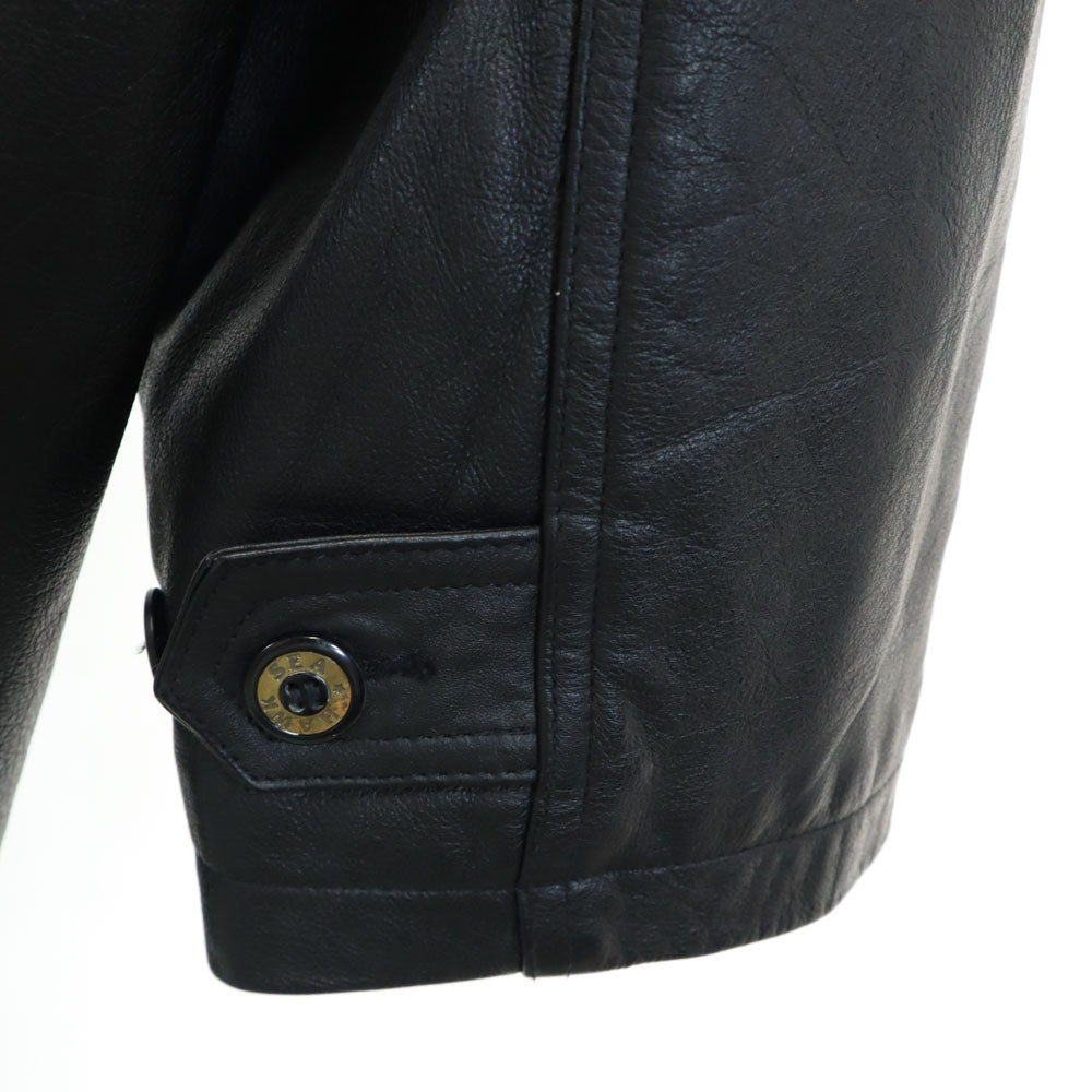 STONE MILLED 牛革 レザーコート L ブラック メンズ