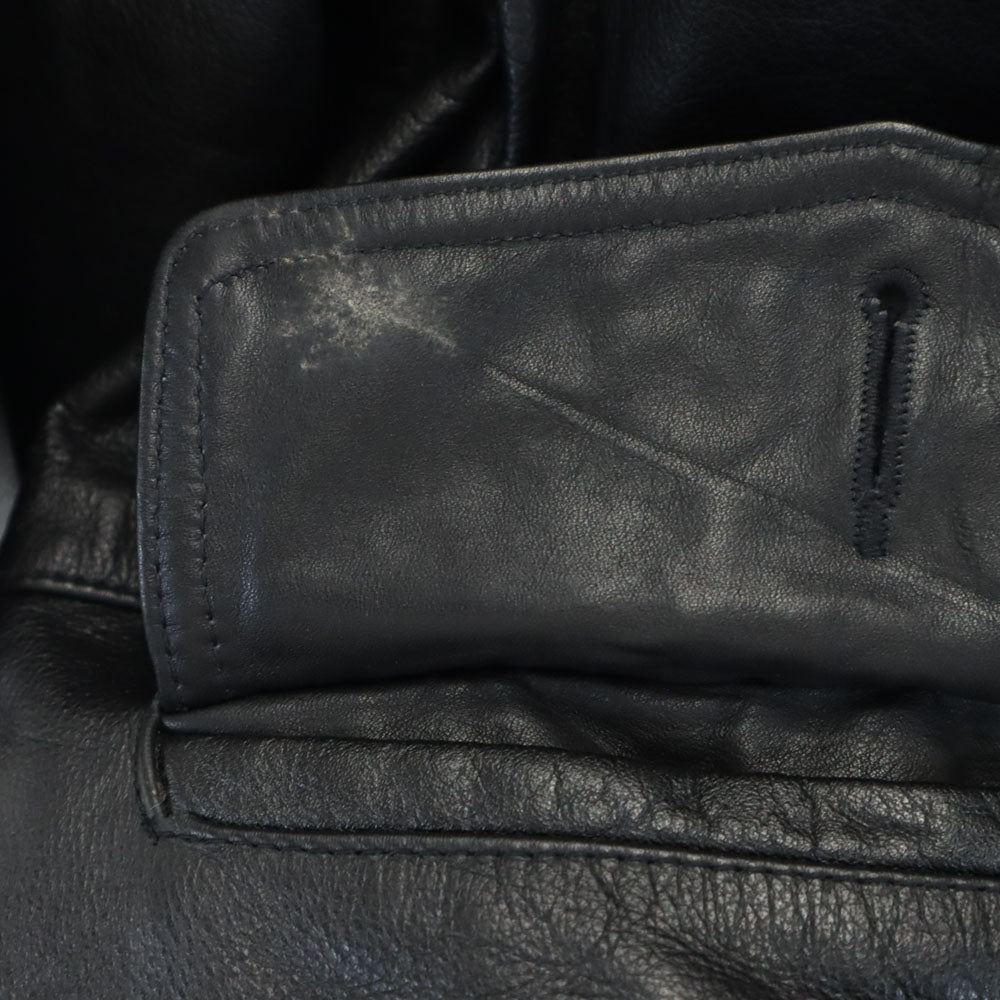 STONE MILLED 牛革 レザーコート L ブラック メンズ