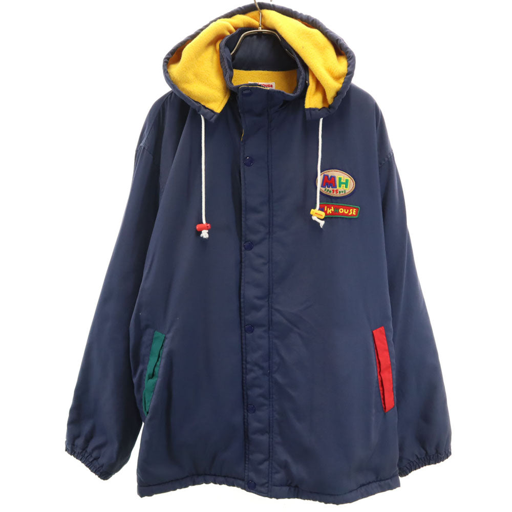 mikihouse ミキハウス フーデッド ジャケット L ネイビー 裏フリース メンズ