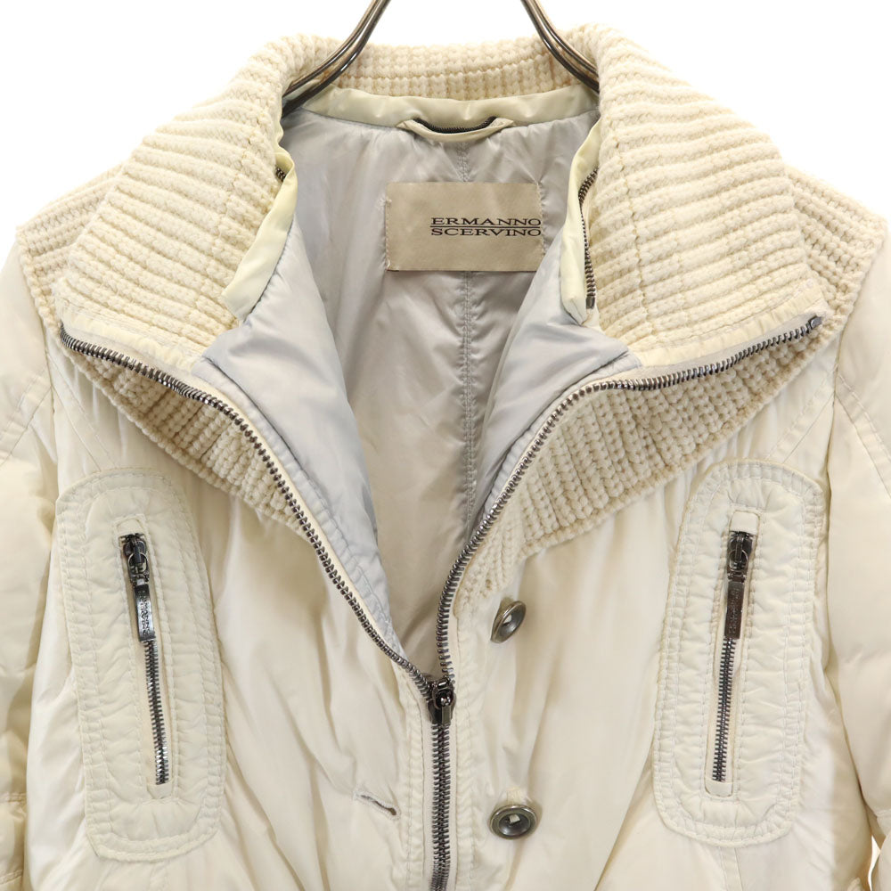 未使用 エルマンノシェルヴィーノ ダウンコート アイボリー レディース